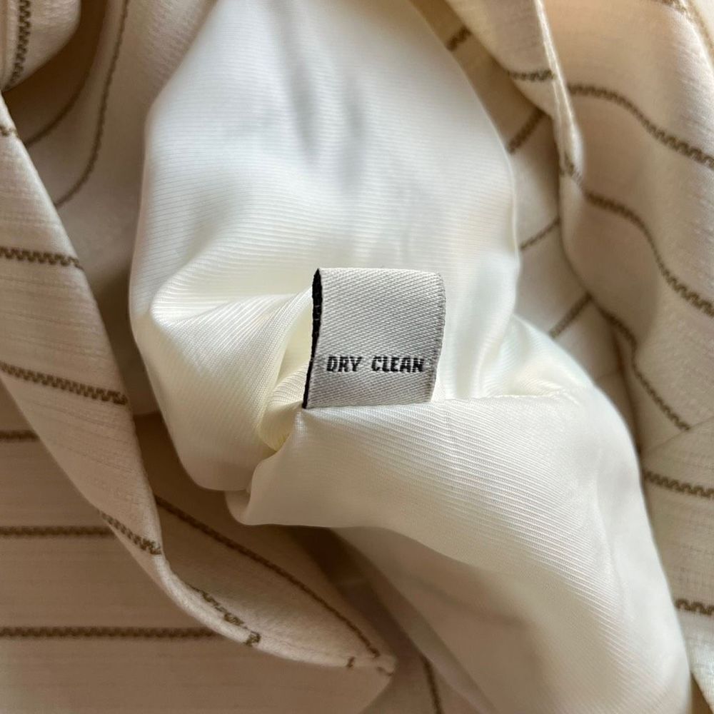 Amanda Smith Women's Cream Geometric Striped Suit Jacket Single Breasted Size 14 - Picture 10 of 11